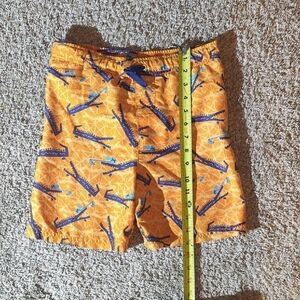 Orange Alligator Print Shorts